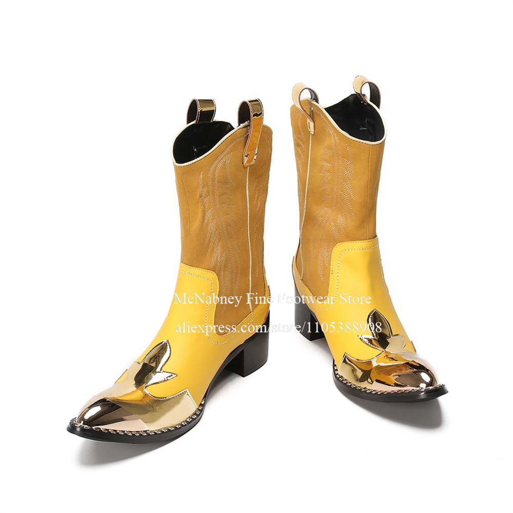 Sepatu Bot Koboi Barat Berbaha - Embroidery Gold ulasan dan harga